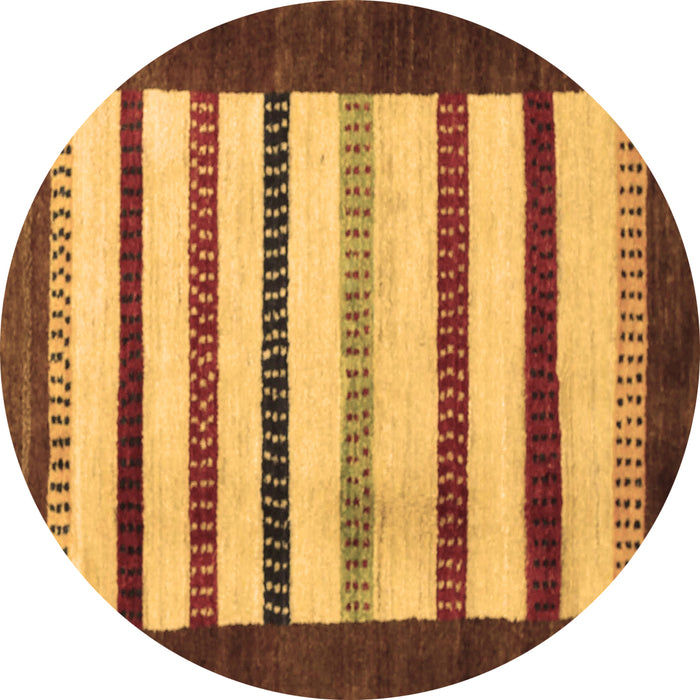 Round Persian Brown Traditional Rug, tr255brn