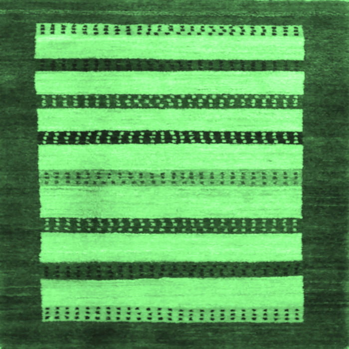 Square Machine Washable Persian Emerald Green Traditional Area Rugs, wshtr255emgrn