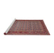 Sideview of Machine Washable Traditional Brown Red Rug, wshtr256