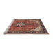 Sideview of Machine Washable Traditional Saffron Red Rug, wshtr2560