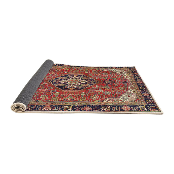 Sideview of Traditional Saffron Red Medallion Rug, tr2560