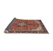 Sideview of Traditional Saffron Red Medallion Rug, tr2560