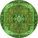 Machine Washable Medallion Green Traditional Area Rugs, wshtr2560grn