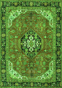 Medallion Green Traditional Rug, tr2560grn