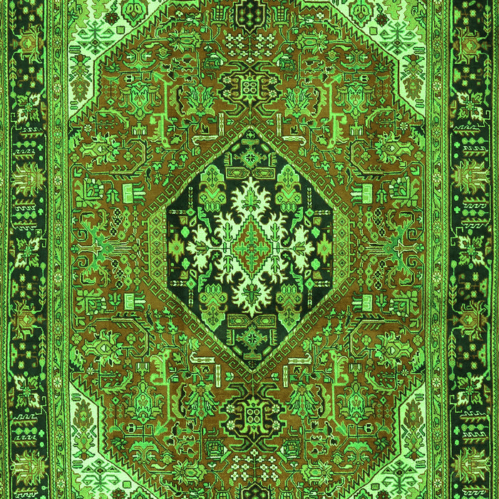 Medallion Green Traditional Rug, tr2560grn
