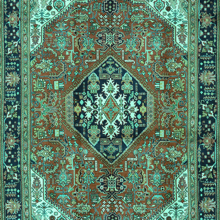 Medallion Turquoise Traditional Rug, tr2560turq