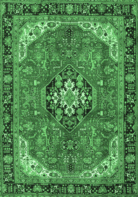 Medallion Emerald Green Traditional Rug, tr2560emgrn