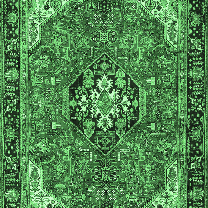 Medallion Emerald Green Traditional Rug, tr2560emgrn