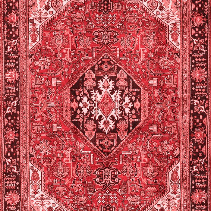Machine Washable Medallion Red Traditional Rug, wshtr2560red