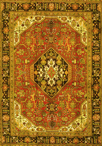 Medallion Yellow Traditional Rug, tr2560yw