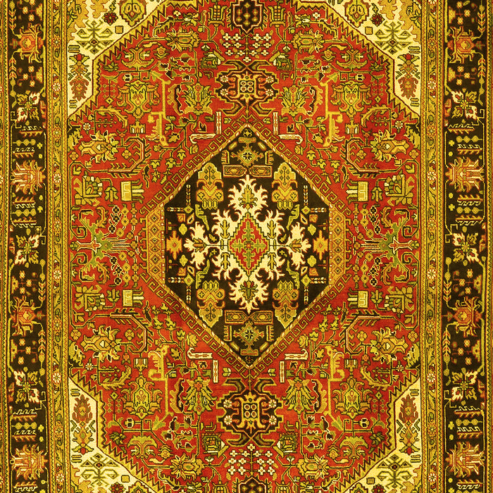 Medallion Yellow Traditional Rug, tr2560yw