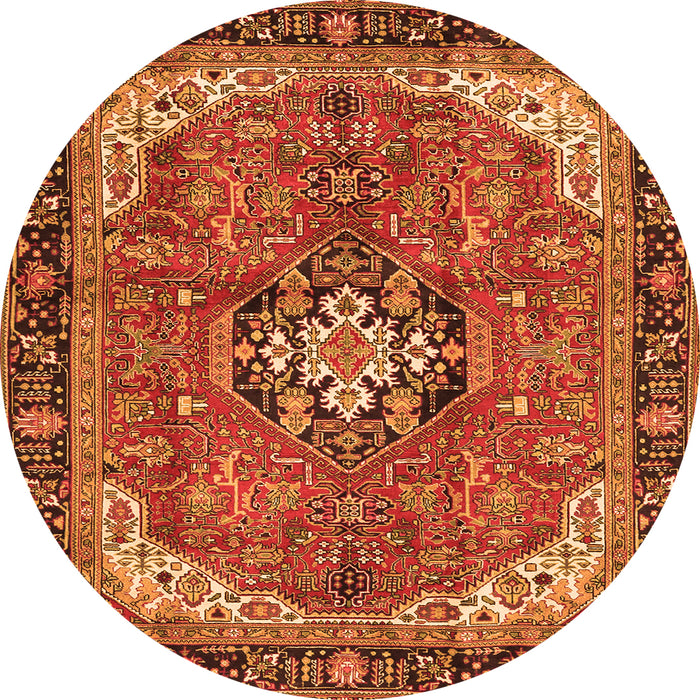 Machine Washable Medallion Orange Traditional Area Rugs, wshtr2560org