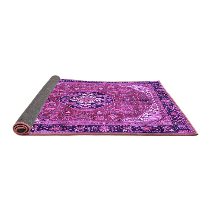 Sideview of Medallion Purple Traditional Rug, tr2560pur
