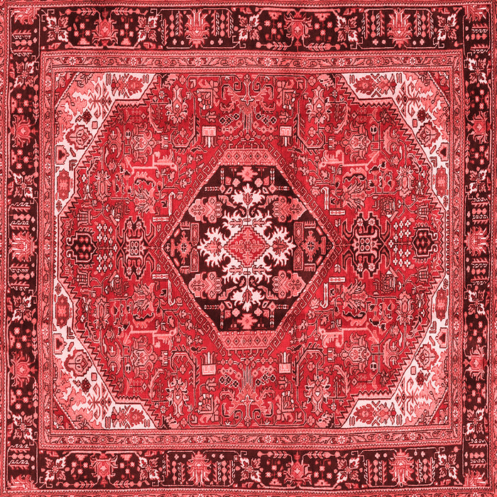 Machine Washable Medallion Red Traditional Rug, wshtr2560red