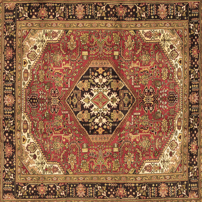 Square Medallion Brown Traditional Rug, tr2560brn