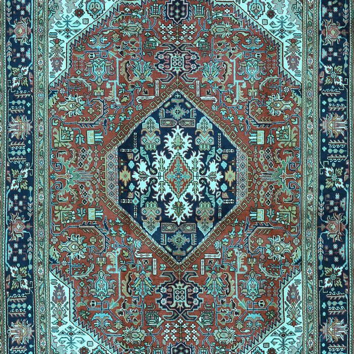 Medallion Light Blue Traditional Rug, tr2560lblu