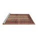 Sideview of Machine Washable Traditional Tomato Red Rug, wshtr2561