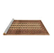 Sideview of Machine Washable Southwestern Brown Country Rug, wshtr2561brn