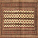 Square Machine Washable Southwestern Brown Country Rug, wshtr2561brn