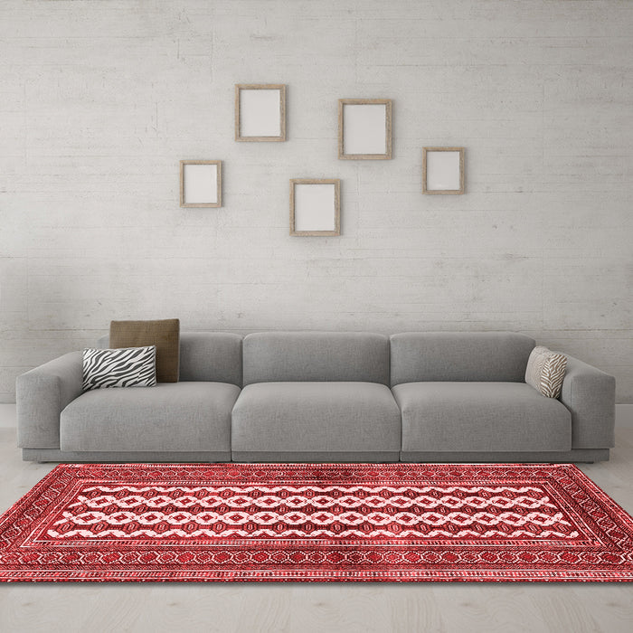 Country Red Washable Rugs