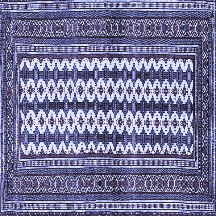 Square Machine Washable Southwestern Blue Country Rug, wshtr2561blu