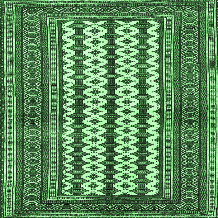 Square Southwestern Emerald Green Country Rug, tr2561emgrn