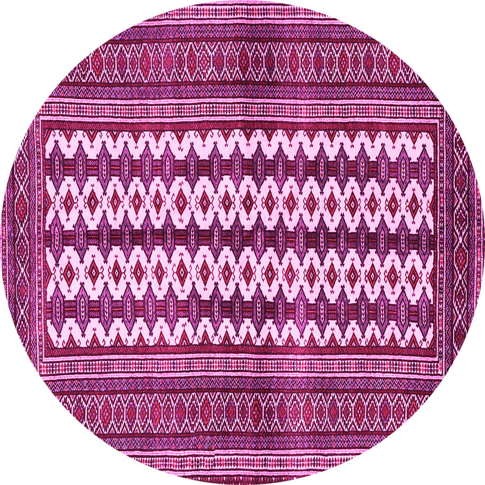 Round Southwestern Pink Country Rug, tr2561pnk