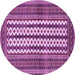 Round Southwestern Purple Country Rug, tr2561pur