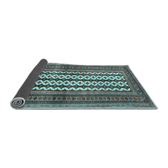 Sideview of Southwestern Light Blue Country Rug, tr2561lblu