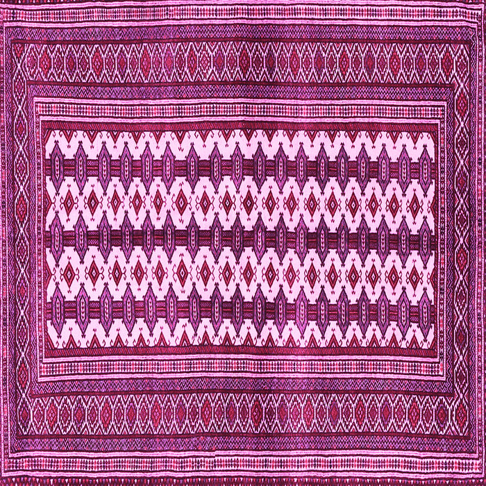 Square Machine Washable Southwestern Pink Country Rug, wshtr2561pnk