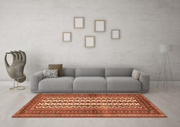 Machine Washable Southwestern Orange Country Area Rugs in a Living Room, wshtr2561org