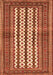 Serging Thickness of Machine Washable Southwestern Orange Country Area Rugs, wshtr2561org