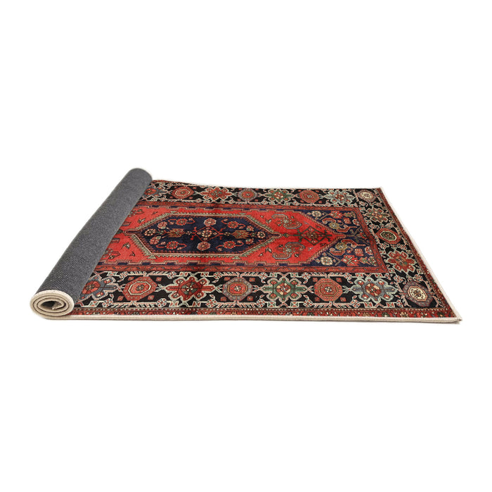 Sideview of Traditional Saffron Red Persian Rug, tr2562