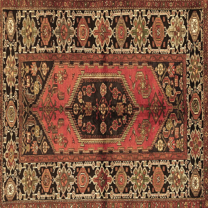 Square Machine Washable Persian Brown Traditional Rug, wshtr2562brn