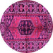 Round Persian Pink Traditional Rug, tr2562pnk