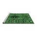 Sideview of Machine Washable Persian Emerald Green Traditional Area Rugs, wshtr2562emgrn