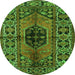 Square Persian Green Traditional Rug, tr2562grn