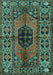 Machine Washable Persian Turquoise Traditional Area Rugs, wshtr2562turq