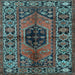 Square Machine Washable Persian Light Blue Traditional Rug, wshtr2562lblu