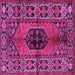 Square Machine Washable Persian Pink Traditional Rug, wshtr2562pnk