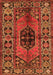 Serging Thickness of Machine Washable Persian Orange Traditional Area Rugs, wshtr2562org