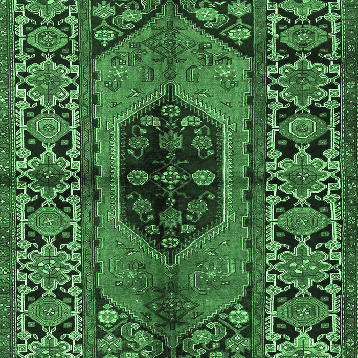 Machine Washable Persian Emerald Green Traditional Area Rugs, wshtr2562emgrn