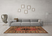 Machine Washable Persian Brown Traditional Rug in a Living Room,, wshtr2562brn