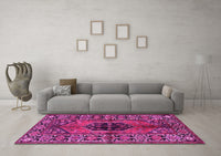 Machine Washable Persian Pink Traditional Rug, wshtr2562pnk