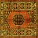 Square Persian Yellow Traditional Rug, tr2562yw