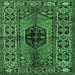 Square Persian Emerald Green Traditional Rug, tr2562emgrn