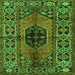 Round Machine Washable Persian Green Traditional Area Rugs, wshtr2562grn