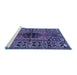 Sideview of Machine Washable Persian Blue Traditional Rug, wshtr2562blu