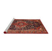 Sideview of Machine Washable Traditional Gold Brown Rug, wshtr2563