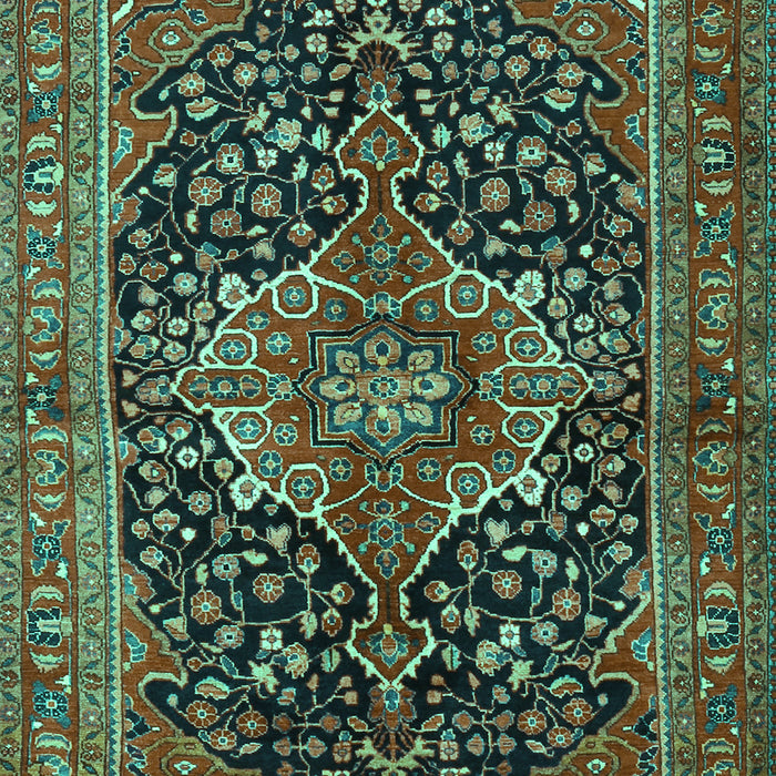 Medallion Turquoise Traditional Rug, tr2563turq